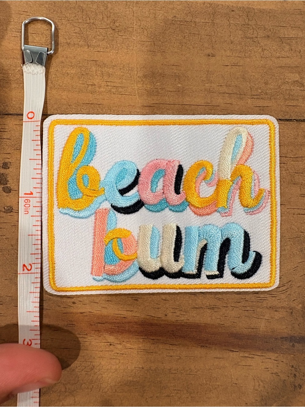 'Beach Bum' Multicolor Embroidered iron on Patch